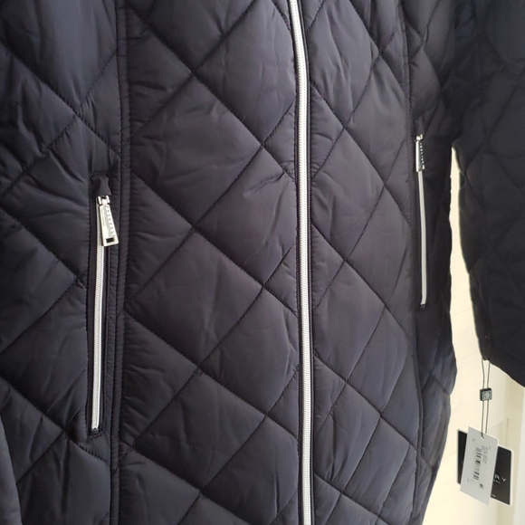 Laundry By Shelli Segal Blue 3/4 Zip Parka Jacket - Picture 9 of 13